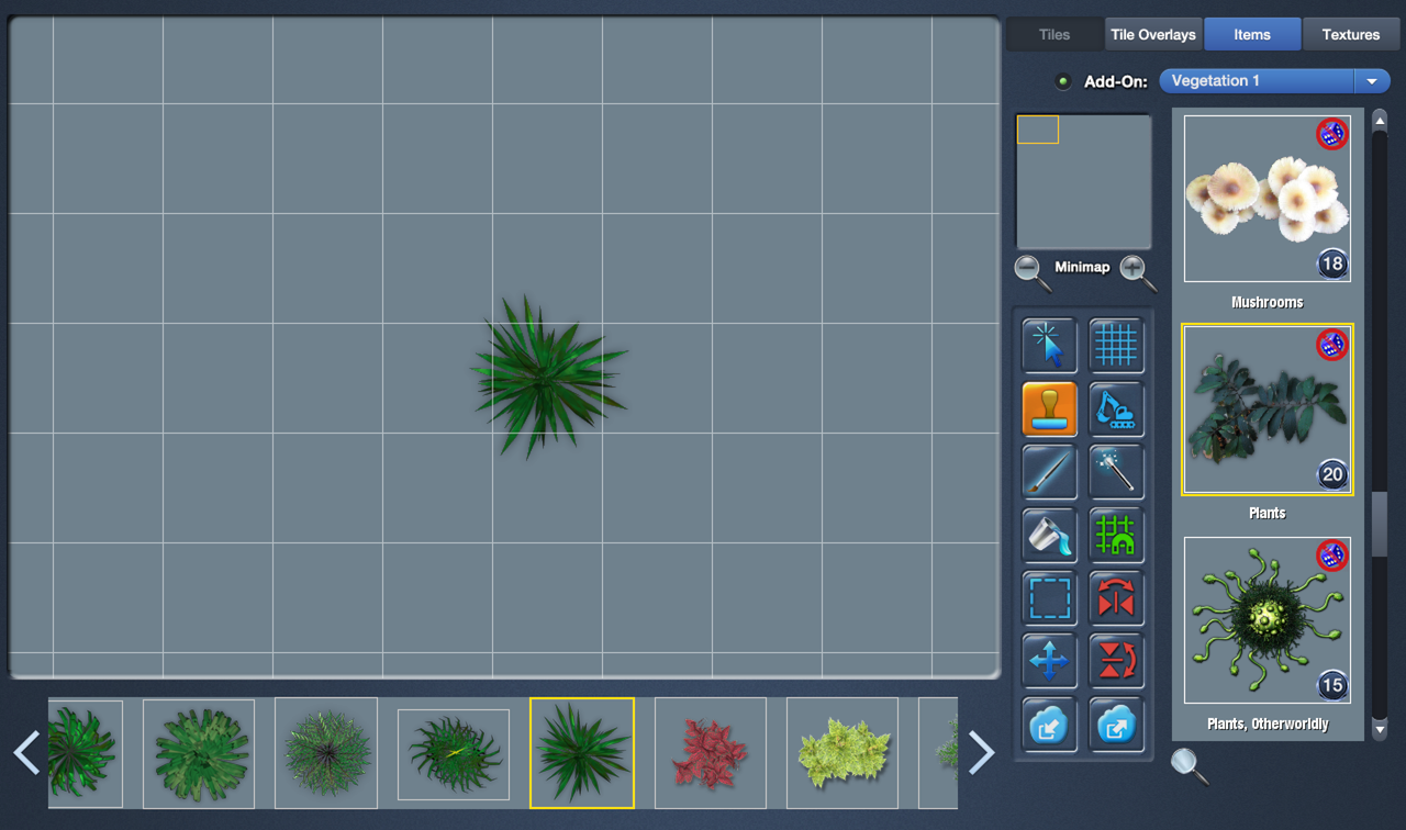 Vegetation 1 Preview, Items