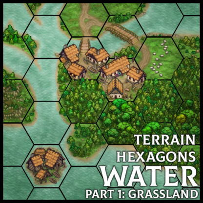 Terrain Hexagons - Water (Grassland)